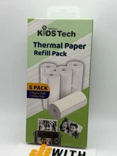 Vivitar Kids Tech Thermal Paper Refill Pack. 5 Pack 3 Regular Rolls, 2 Sticker 