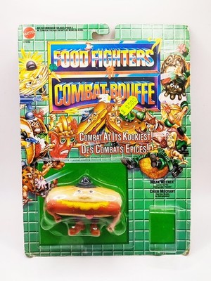 1988 MATTEL FOOD FIGHTERS KARTONFIGUR - MEAN WEENER - TOP ZUSTAND