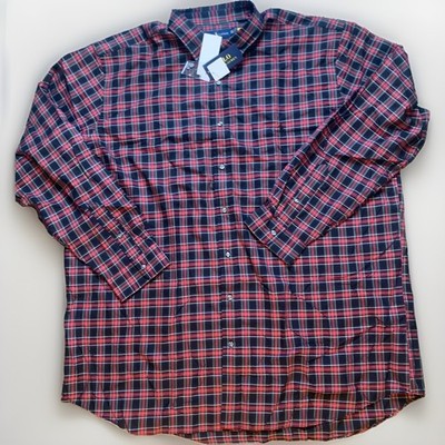 Polo Ralph Lauren Classic Shirt Men s 4XLT Red Plaid Long Sleeve Button Up New