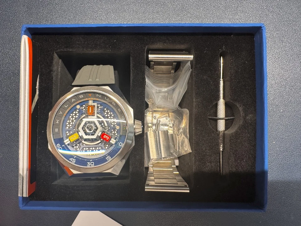 Nubeo Skylab Automático NB-6083-22 Gris-Azul | 48 mm | Kit Completo | Usado Dos Veces Foto 4 de 4