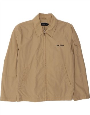 TOM TAILOR Mens Bomber Jacket UK 38 Medium Beige Polyester BY10