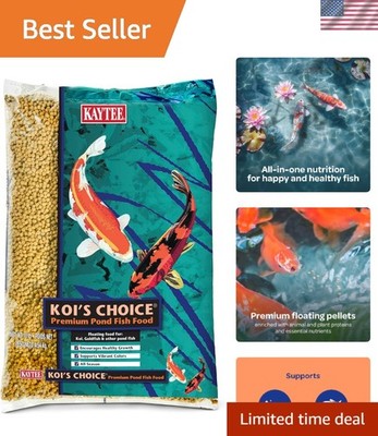 Nutritionally Complete Koi Floating Fish Food, 10lb, for Healthy Pond Ecosystems