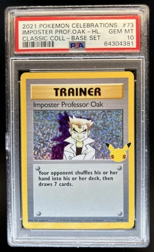 2021 Pokemon SWSH Celebrations Imposter Professor Oak Classic #73/102 PSA 10