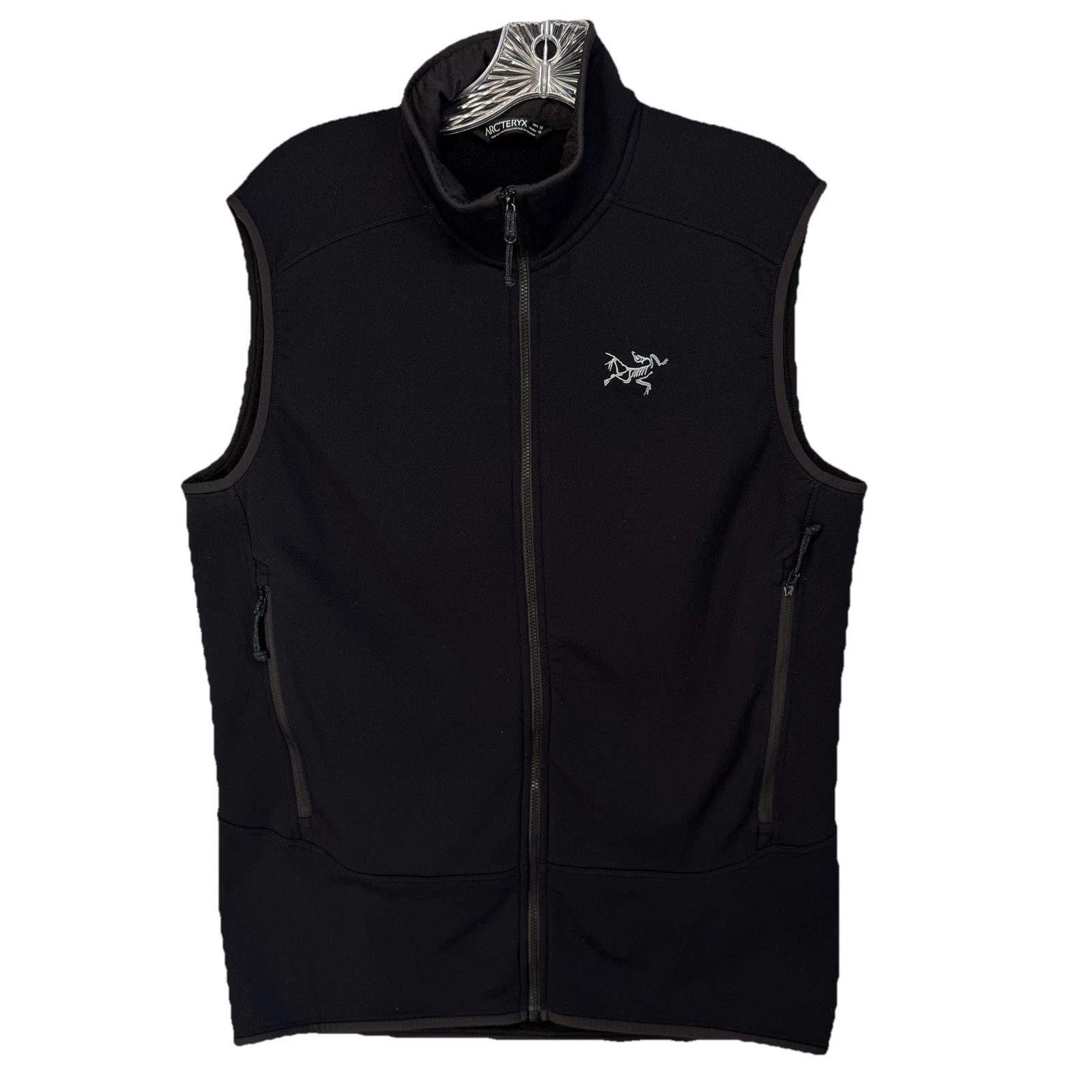 Arcteryx Vest Men M Black Kyanite Softshell Fleece Lined Hike Sleeveless Jacket