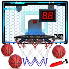 Indoor Mini Basketball Hoop for , Basketball Hoops Over The Door with Lightin...