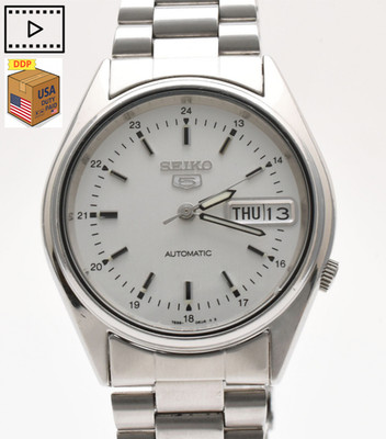 [Exc+4] SEIKO 5 7S26-6000 White Dial Day/Date 34mm Automatic Men's Watch JAPAN