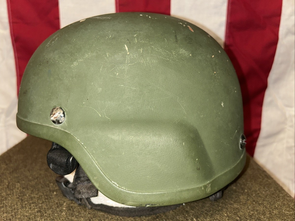 米軍　実物　US ARMY ACH HELMET サイズLARGE 送料無料　③ U.S. MSA ACH Advanced Combat Helmet Medium W/Navy Type III Cover