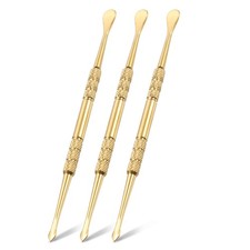 3 Pcs Stainless Steel Double-Headed Wax Carving Tools 4.6 Inch, Gold Tone