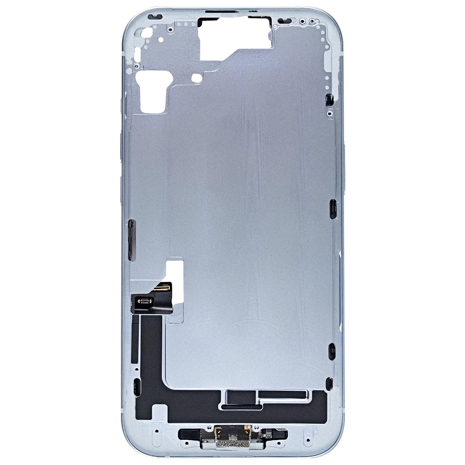 Coque centrale iPhone 15 Clappio bleue ajustée et stable