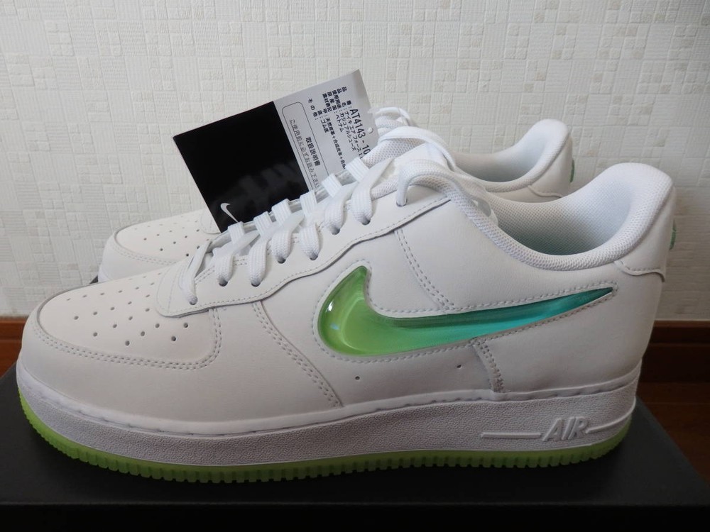 2019 Nike Air Force 1 07 Premium 2 White Volt-Hyper Jade AT4143-100 Men Us9