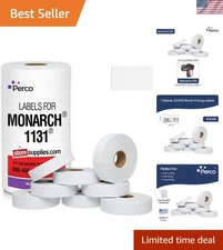 Monarch 1131 White Pricing Labels - 20,000 Marking Stickers with Free Ink Roll
