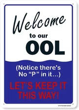 Welcome to Our OOL Pool Rules Swimming Tin Metal Signs Home Décor 8x12 