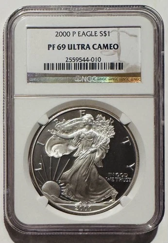 2000 P 1 OZ SILVER PROOF NGC PF 69 ULTRA CAMEO U.S. MINT AMERICAN EAGLE