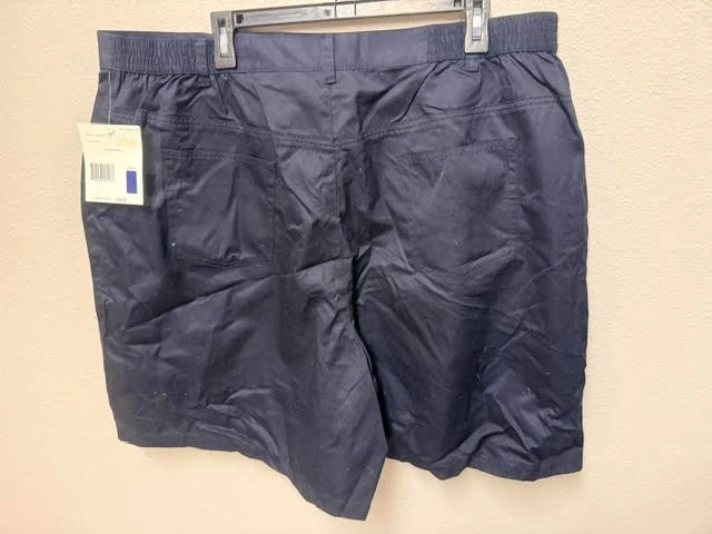 Liz Claiborne By Elisabeth Essentials Shorts Womens 20W Blue Cotton Wrap Button - Image 2 of 4