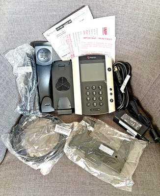 Polycom VVX500 PoE 12 Line Business Media Phone 2201-44500-001 w/ Accessories