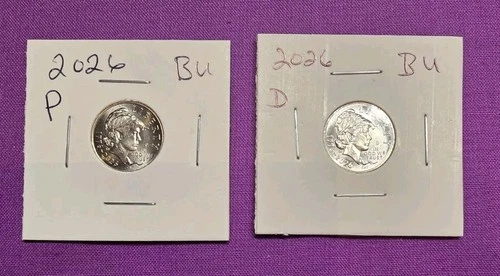 2026 P & D Emerging Liberty Dimes "BU"  In Coin Flips! **FREE SHIPPING**#wj441