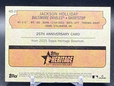 Jackson Holliday 2025 Topps Heritage 25th Anniversary #H25-21