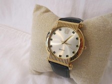 Women's Paolo Gucci Gold Tone Watch PG755YG Green Markers Leather Band