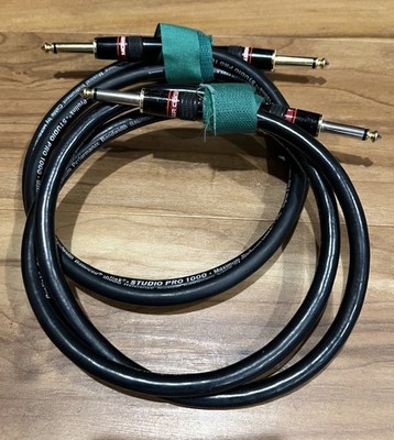 Lot of 2 Monster Cable Prolink Studio Pro 1000 Instrument Cables 3ft Gold 1/4''