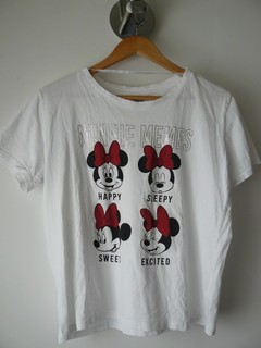 Damen Mädchen T Shirt Kurzarm Gr. M Disney weiß mit Minnie Mouse Memes