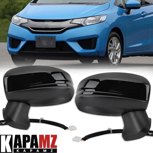 PAIR Side Mirror Black Manual Fold For Honda Fit 2015 2016 2017 2018 2019 2020