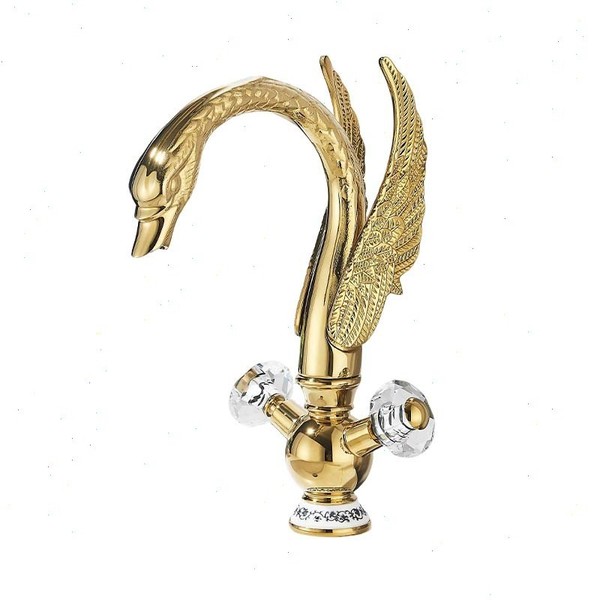 Gold Badezimmer Wasserhahn Waschbecken Einhand Mischbatterie Waschtischarmatur-image