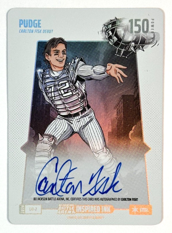 2025 Bo Jackson Battle Arena Pudge Carlton Fisk Inspired Ink Auto Steel 150