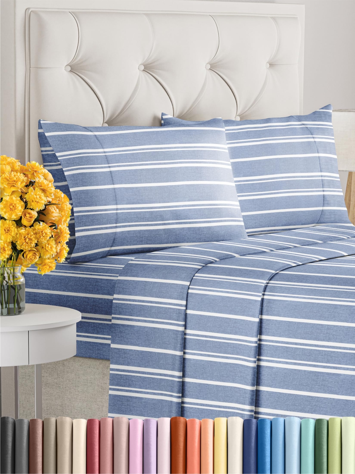 Queen Size 4 Piece Sheet Set - Comfy Breathable & Cooling Sheets - Hotel Luxu...