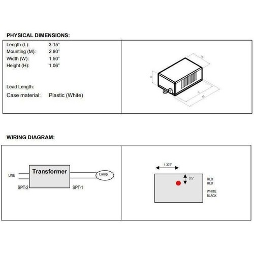 Keystone KTET601WCF Halogen Low Voltage Transformer Ballast 60W