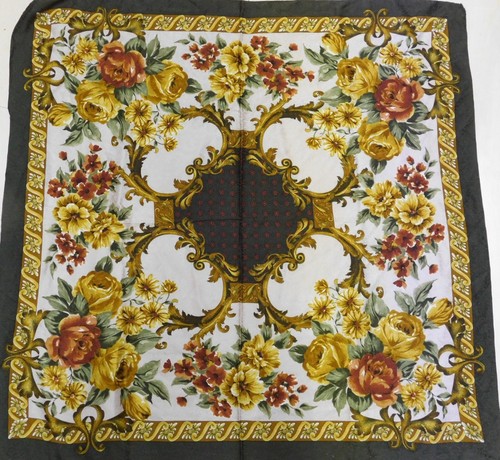 Foulard Vintage 100% Soie Pure – Écharpe Rare Style Rétro