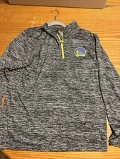 Golden State Warriors: Longsleeve 1/4 Zip Pullover, Size Mens Color Gray Large