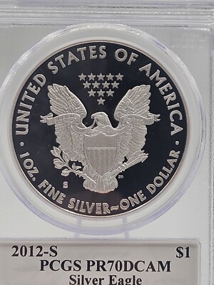 2012-S PCGS PR70 Silver Eagle 75th Anniversary SF Mint Set First