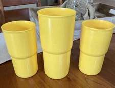 Tupperware Stacking Tumbler Cups 12 oz - #2412, 18 oz - #2413 Yellow