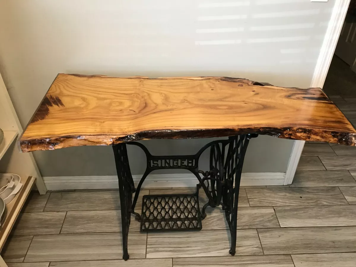 Live edge on sale sewing machine table