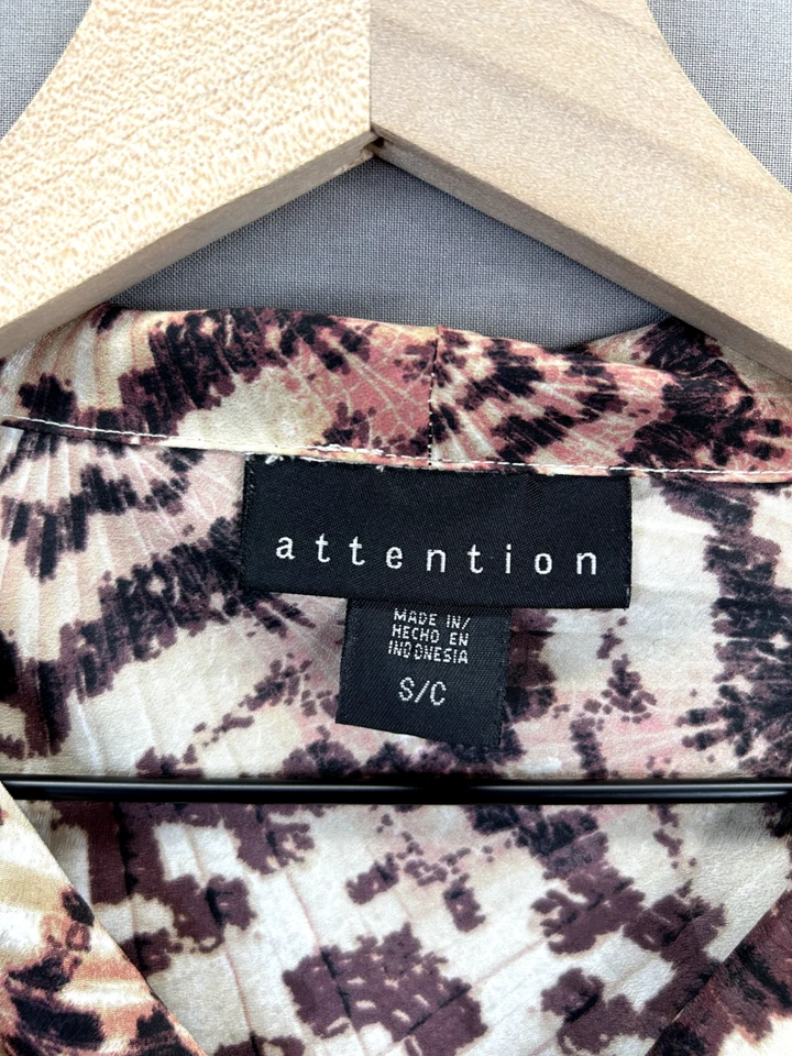 Camiseta sin mangas Attention para mujer marrón geométrica cuello halter sin mangas talla pequeña Foto 4 de 4