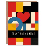Liebe Herz Fett Geometrisch De Stijl Design Vielen Dank Dankeskarte