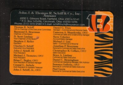 Cincinnati Bengals--2023 Pocket Schedule--Schiff Insurance