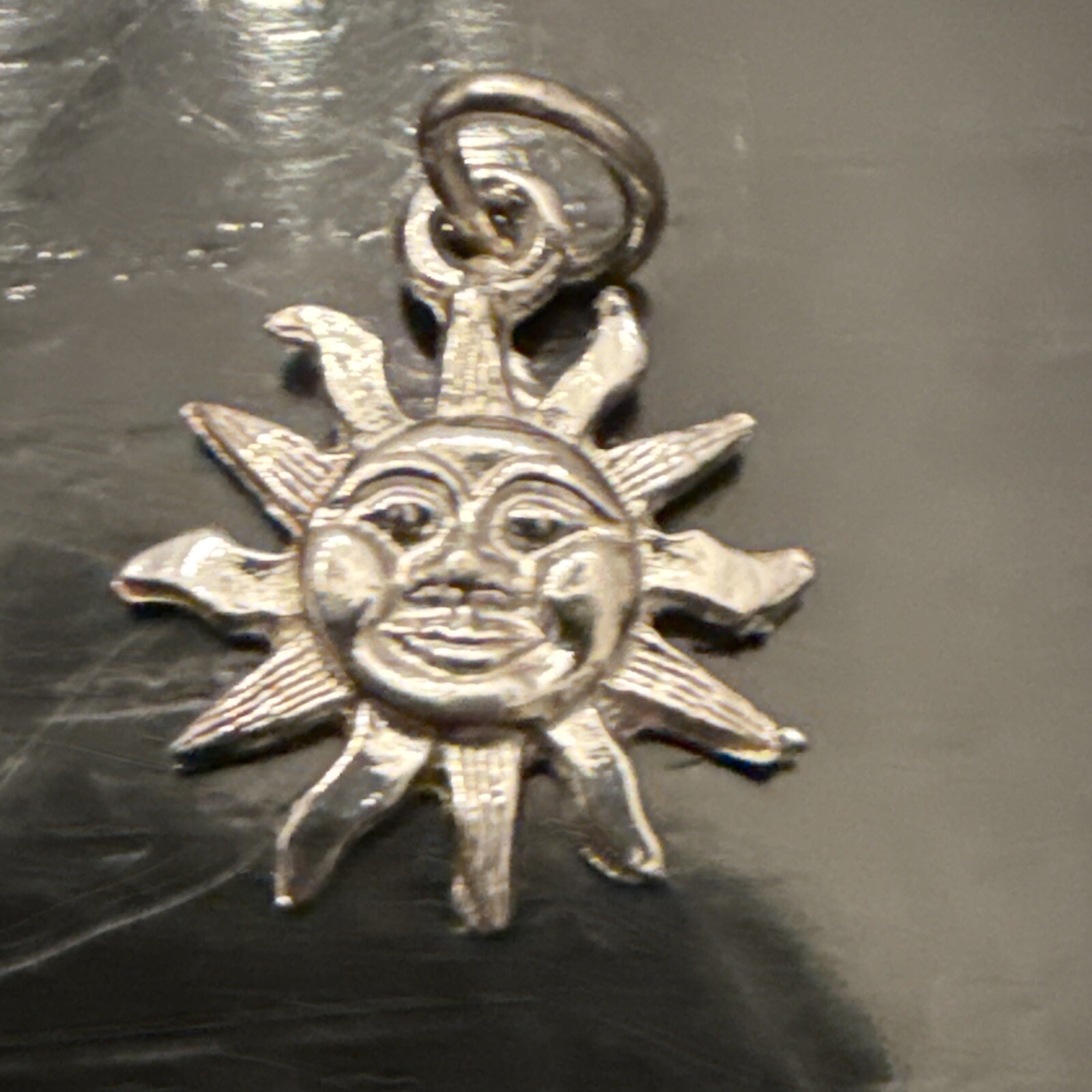 Handcrafted Solid 800 Sterling Silver Smiley Face… - image 1