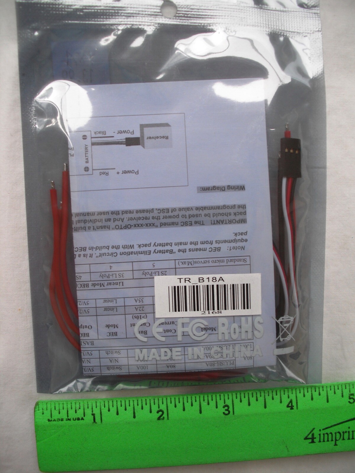 Turnigy Brushless Speed Controller, BASIC, 18A, BEC, 2A/5V,RC R/C Plane Boat Car