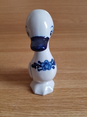 Delft Blue Colour: Porzellan Ente, handgemalt