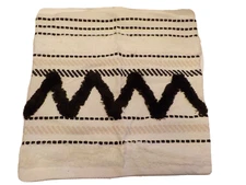 1 16x16"  and 2 12x19 Throw PILLOW COVER set thick cotton weave black and white