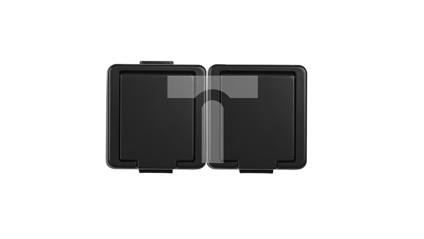 LOFT Double socket with/output IP44 with cover, black GNt-6J CZ /T2UK
