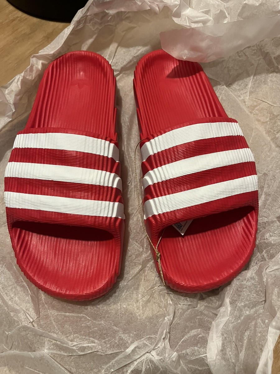 【adidas】ADILETTE ESSENTIAL SLIDES スライド サンダル adidas Adilette 22 Better Scarlet White Men Unisex Slip On