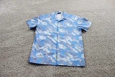 A.P.C Shirt Mens Small Blue Button Up Lloyd Liberty Airplanes Aviation