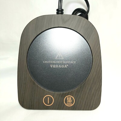 VOBAGA COFFEE WARMER 3 Temp Settings Auto ShutOff 3.5'' Heating Surface WOODGRAIN