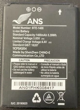 New OEM Original Genuine ANS F30 BTE-1400 Battery 1400mAh