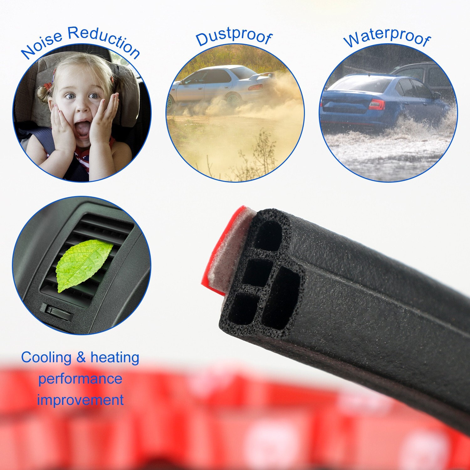 For Honda Car Door 5M L-Shape Soundproofing Seal Rubber Edge Strip Protector