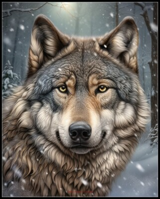 #ad Winter Wolf 2 DIY Chart Counted Cross Stitch Patterns Needlework DMC Color $15.99