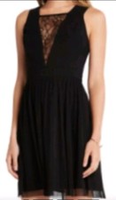 BCBGeneration- Lace Inset Black Dress- Size 0- NEW W/Tags- MSRP: $118