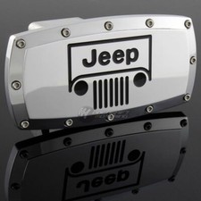 Jeep Grill Hitch Cover Plug Cap 2 Trailer Receiver Engraved Billet Allen Bolts Jeep Grill Hitch Cover Plug Cap 2 Trailer Receiver Engraved Billet Allen Bolts